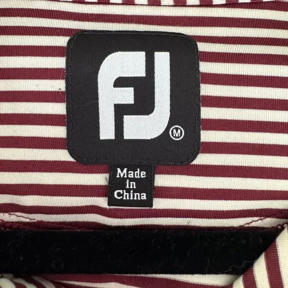 Footjoy FJ Striped Golf Polo Shirt Men's Size Medium - Picture 7 of 7